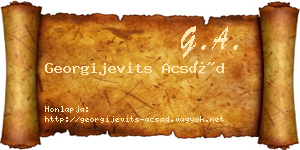 Georgijevits Acsád névjegykártya